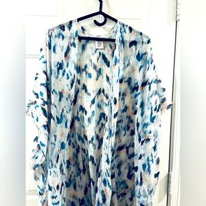 Reitmans Abstract Blue and Pink Kimono/bathing suit cover